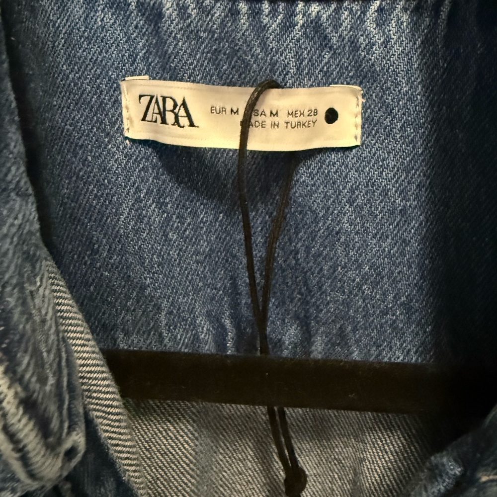 Zara ZW Collection Denim Blouse size medium - Picture 3 of 7